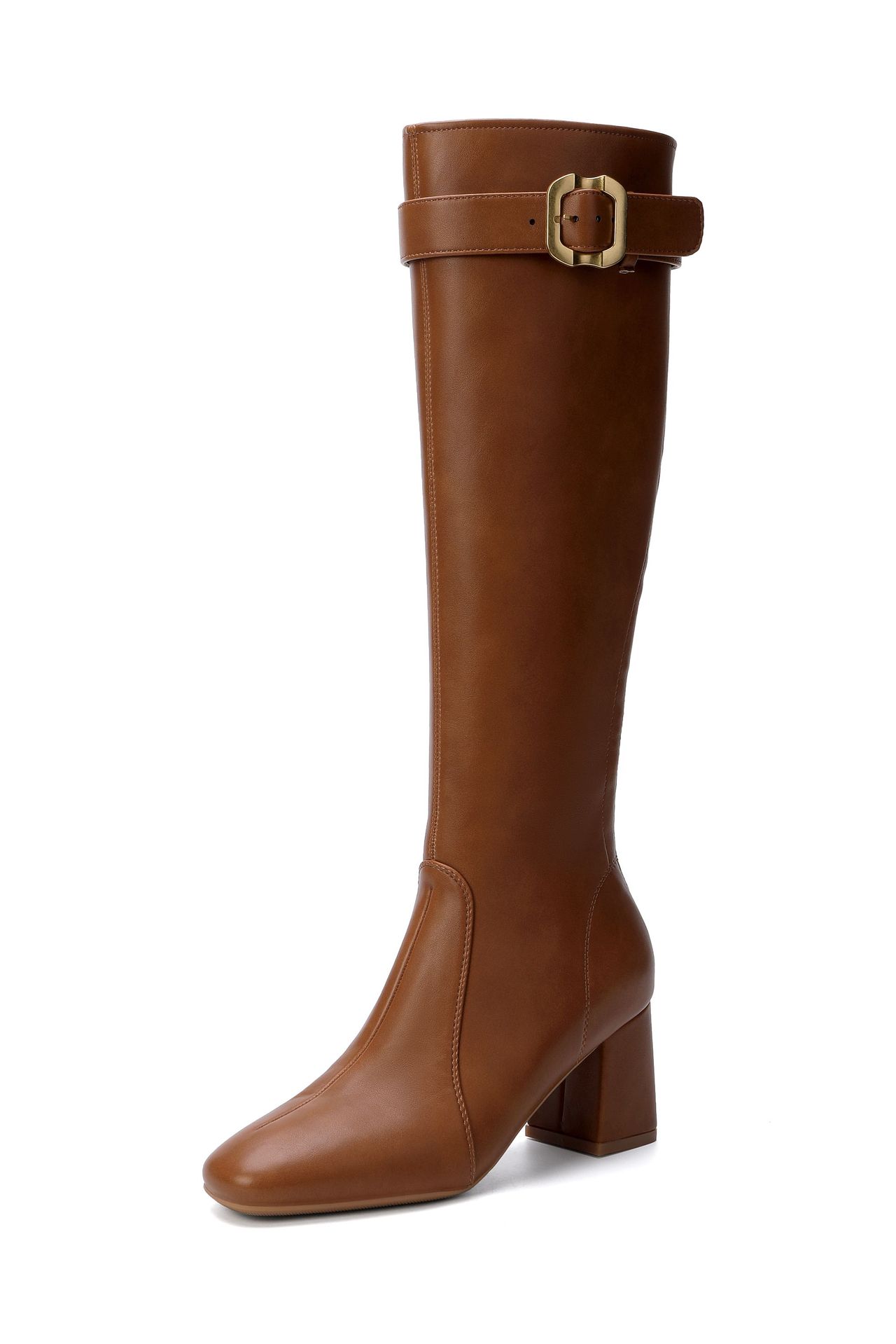 Camel plus velvet [heel height 7cm] / 34