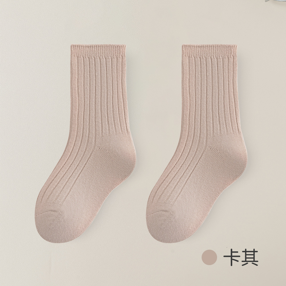 Nuevos calcetines para niños Calcetines de media pantorrilla de estilo coreano doble aguja sin hueso pies no apretados calcetines de bebé de algodón peinado Zhuji Calcetines niños