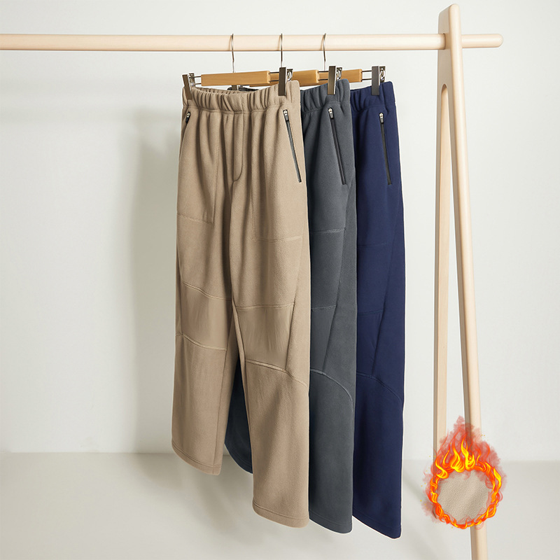 Cargo-Fleecehose für den Arbeitsalltag – Jogginghose aus 350 g/m² gebürstetem Polyester (mit praktischen Taschen, gerader Passform, Unisex-Winterhose)_voghion.com