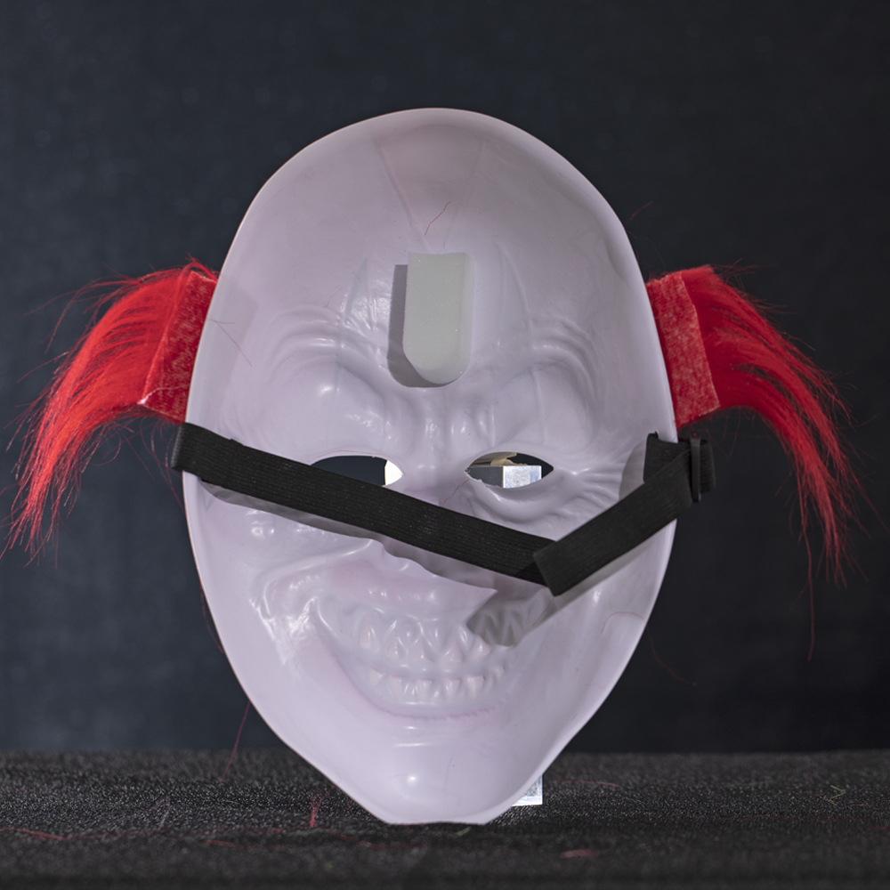Nueva piel roja máscara de payaso Halloween vestido divertido horror comedia máscara posicionamiento moldeo