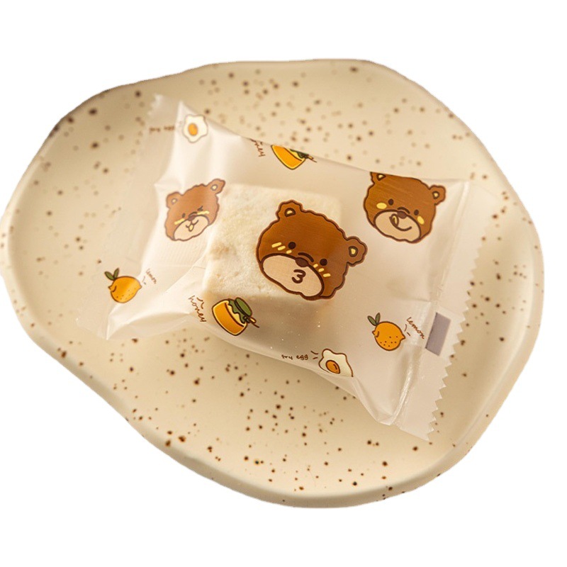 Bolsa de embalaje crujiente de copo de nieve transparente galletas para hornear caramelo turrón galleta leche azufaifa bolsa de sellado de máquina papel de embalaje pequeño independiente