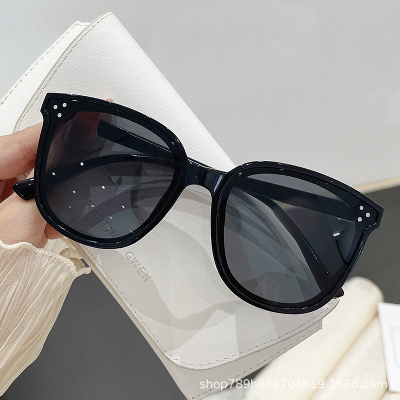 Новые маленькие трехточечные солнцезащитные очки женские большие рамки тонкие, простые солнцезащитные очки