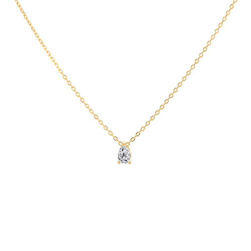 Under the Banyan Tree S925 silver simple and fashionable drop-shaped necklace women's niche design light luxury zircon clavicle chain new trend