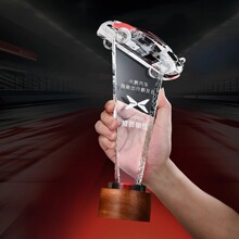 4s授权汽车经销商越野e族汽车模型比赛水晶奖杯定制车展销冠奖牌