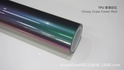 Cast-Grade Colored Tpu Color-Changing Film, Car paint protective film - tpu-grass-green-and-red-15215m