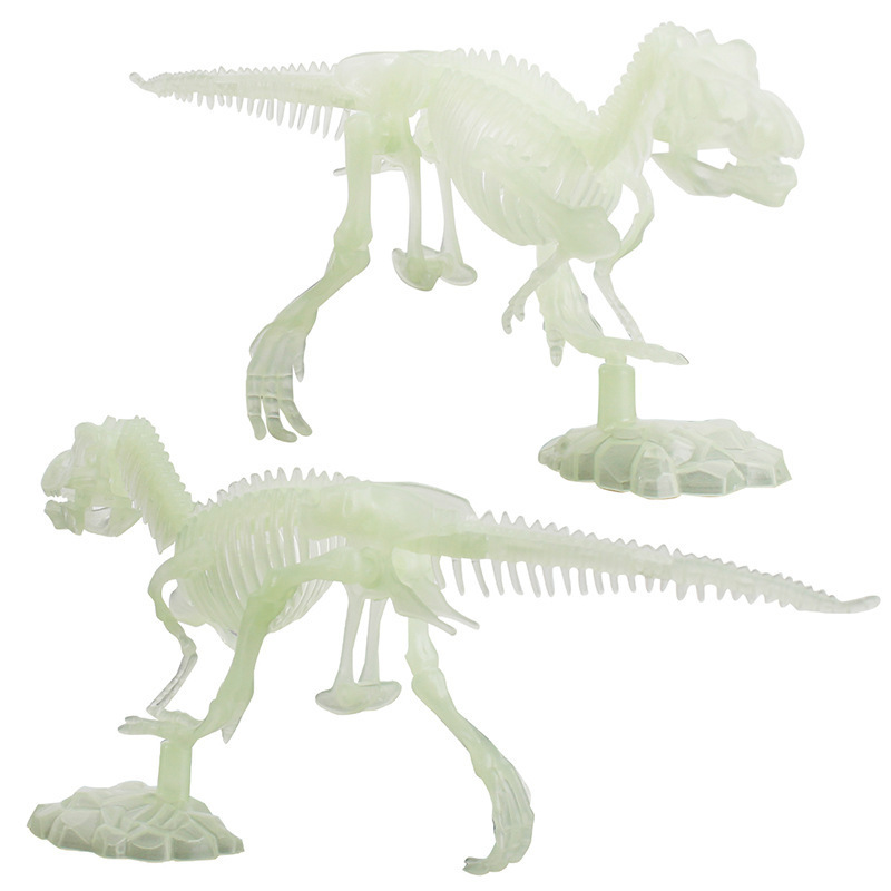 Simulación educativa para niños dinosaurio luminoso esqueleto modelo arqueológico juguete DIY ensamblado a mano fósil dinosaurio animal