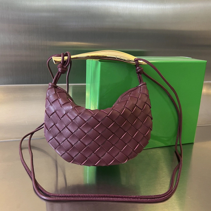 Bv Woven Bag Sardine Niche Design Simple Fashion Metal Handbag Trendyy Casual Shoulder Crossbody Women's Bag