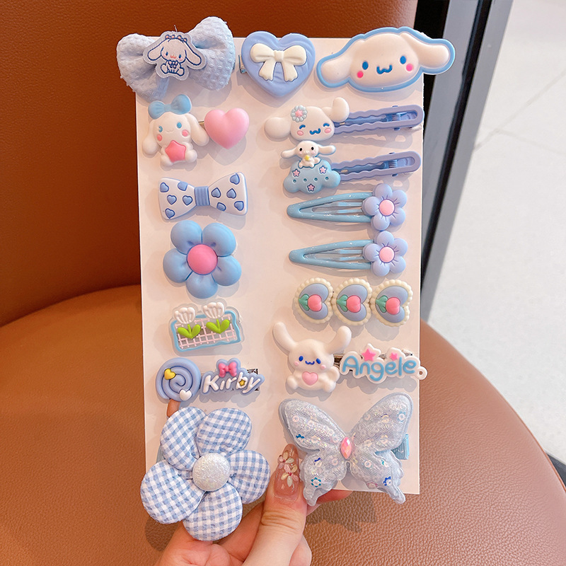 8# blue hair clip set (Opp bag)