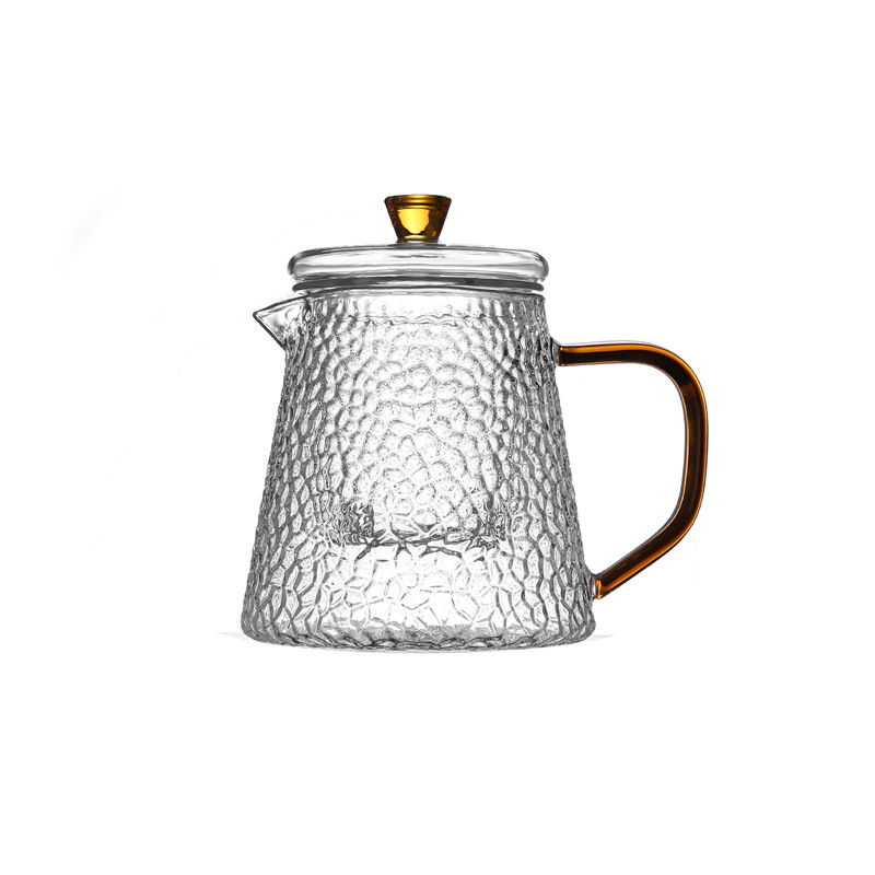 Estufa tetera hogar patrón de martillo de vidrio resistente al calor tetera té separación de alta temperatura resistente filtro té fabricante traje