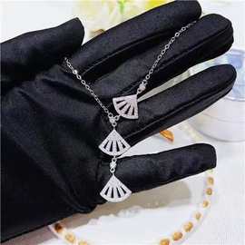 Jennie珠宝箱满分千金项链大牌风扇型小扇子名媛锁骨链饰品短款