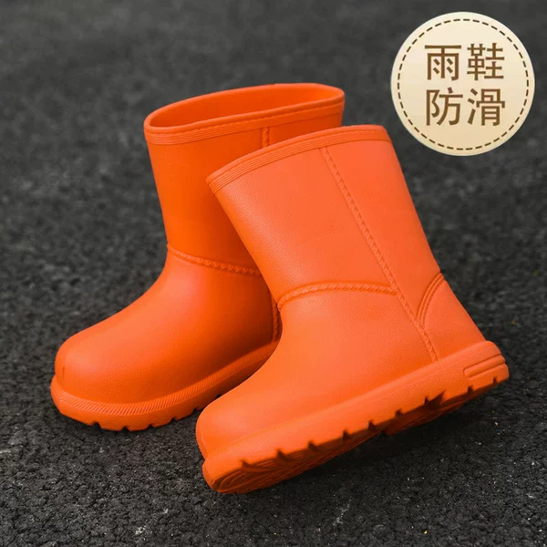 Orange fleece non-slip shoes