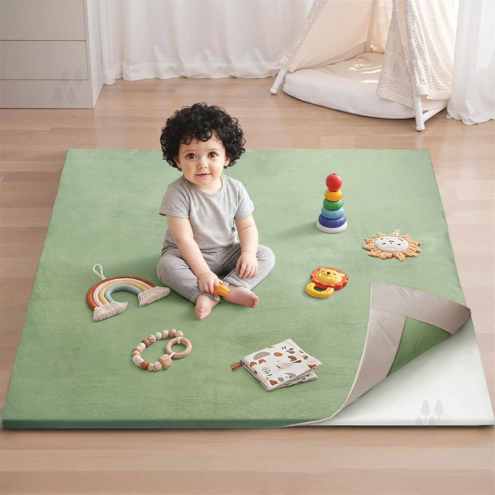 Cross-Border Customized Removable and Washable Children's Crawling Mat Household Thickened Sponge Baby Playpen Floor Mat