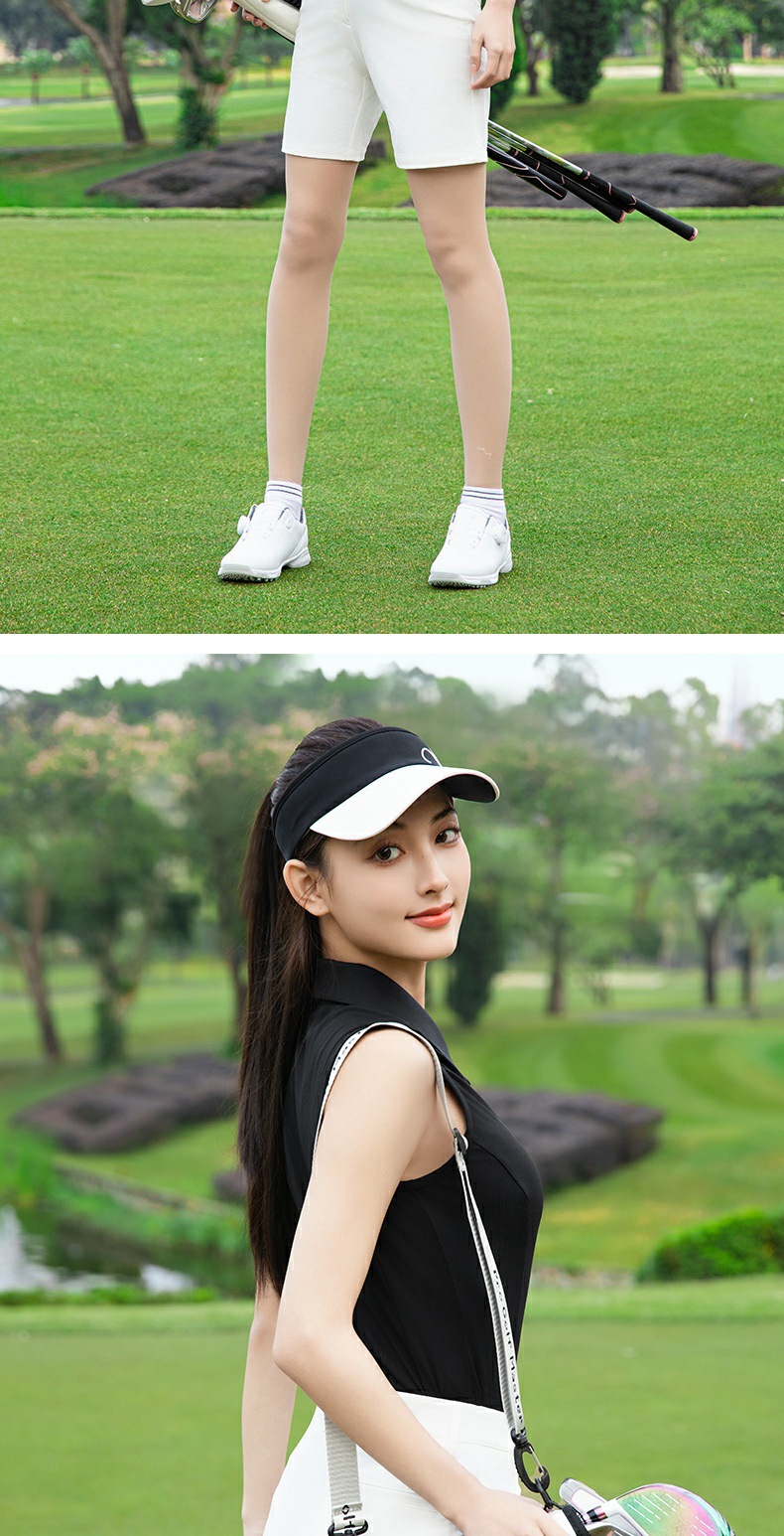 Áo thun nữ golf không tay phong cách thể thao xuân hè — Áo trắng [thiết kế không tay/đàn hồi cao và mềm mại/mỏng và mỏng] YF792, Áo đen [thiết kế không tay/đàn hồi cao và mềm mại/mỏng và mỏng] YF792, Áo màu hồng Sakura [thiết kế không tay/đàn hồi cao và mềm mại/mỏng và mỏng] YF792 chi tiết 4
