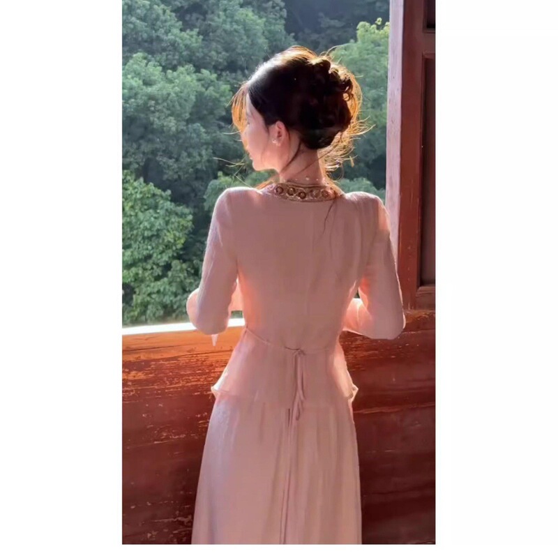 复古高级感气质套装女2025秋季新款V领收腰绑带衬衫半身裙两件套|undefined