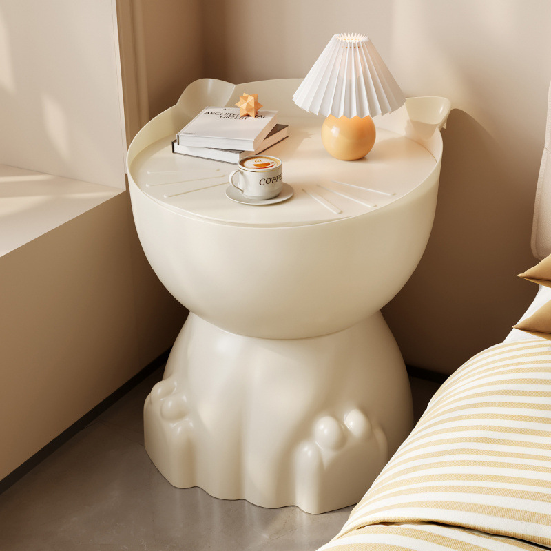 Cat Paw Bedside Table Cream Style Bedroom Creative Bedside Table Cute Simple Coffee Table Small Table Sofa Storage Rack