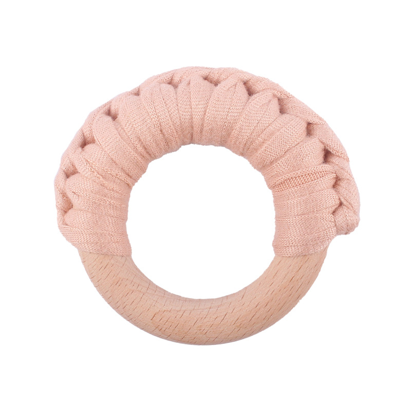 Nuevo bebé suministros hechos a mano de algodón tejido creativo bebé Beech anillo mordedura molar juguete mano