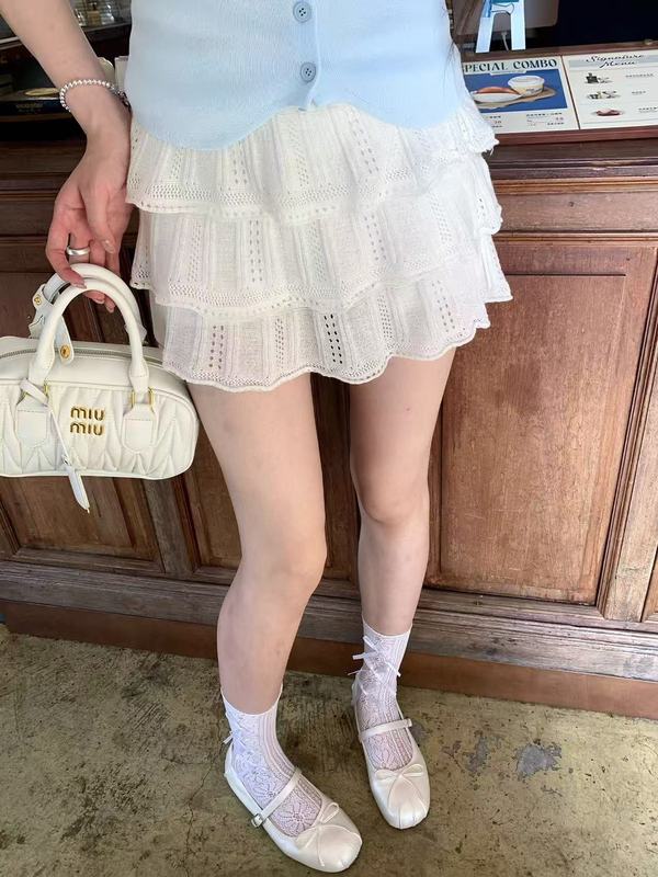 韩系蕾丝蛋糕半身裙女2025夏季纯欲风短裙高腰显瘦A字公主蓬蓬裙|undefined