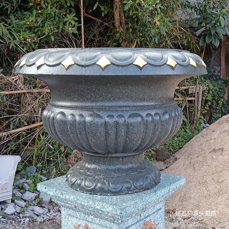 Cement Flower Pot Mold Bonsai Round Plastic Model Plastic Steel Cast-In-Place Concrete Grinding Tool Flower Pot Model Thickeneded Large