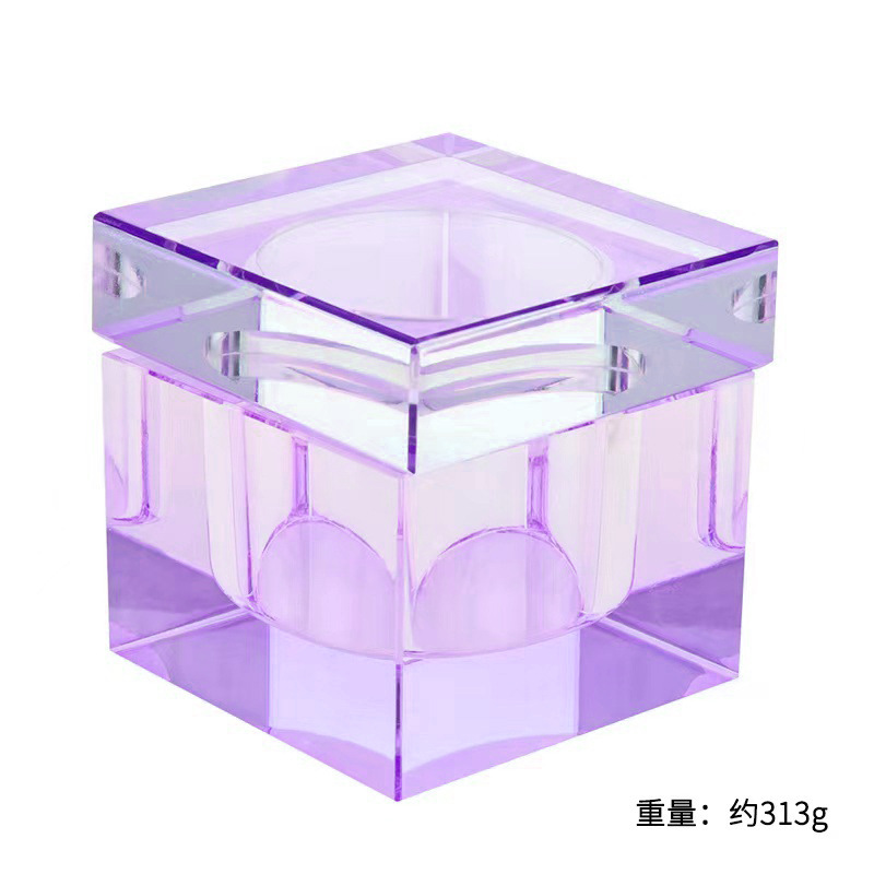 Nuevo arte de uñas de alta calidad transfronteriza con tapa cuadrada taza de cristal taza de lavado de la pluma Cristal líquido arte de uñas taza de cristal