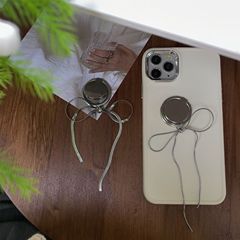 Ins-style Korean blogger's trendy snake bone chain butterfly knot ring clasp phone chain phone airbag stand