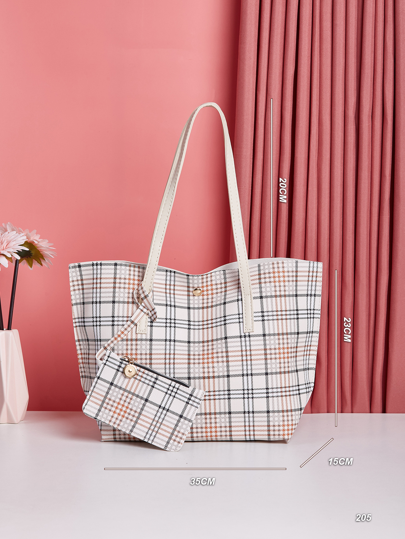 new checkered motherandchild bag tote mini clutch urban simple shoulder bagpicture5