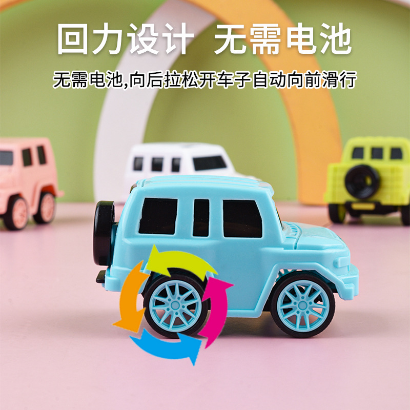 Los niños tiran hacia atrás deslizante vehículo todoterreno resistente a la caída mini modelo de coche al por mayor puesto juguetes niños y niñas pequeños regalos