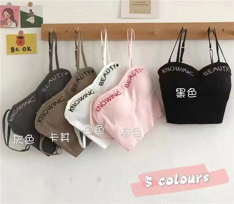 Estilo de la muchacha caliente ins beauty back camisole desgaste interior y exterior de las mujeres con el cojín del pecho que basa la parte superior ocasional del tubo camisola