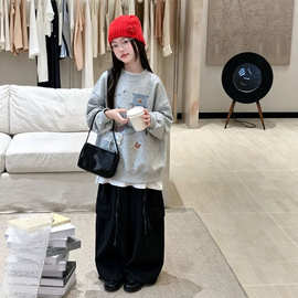 韩系儿童长袖宽松拼接假两件可爱韩范男女童T恤百搭圆领上衣2026