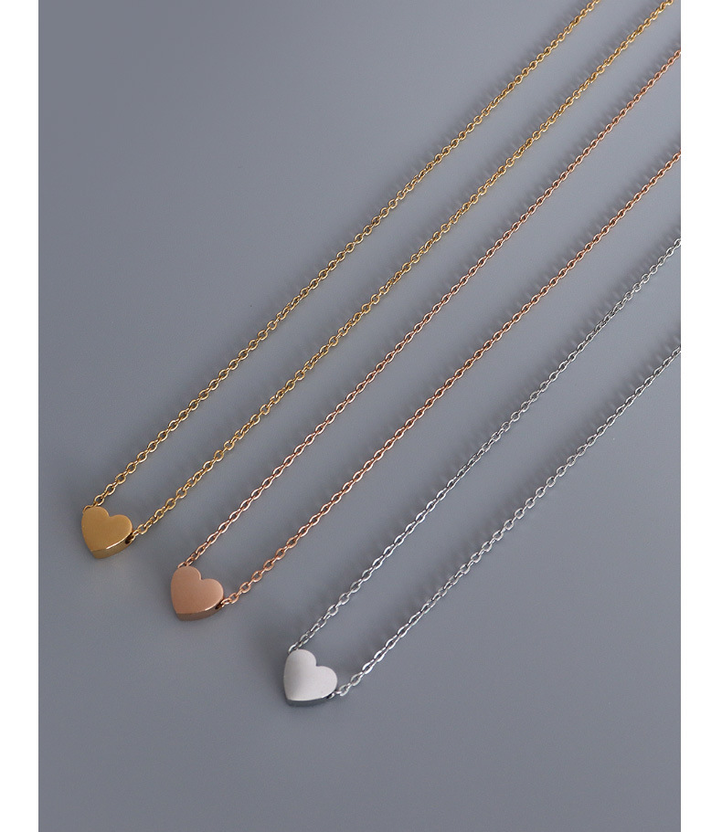 Heart Pattern Women'S Gender PVD Coated Real Gold Plated 18K Gold Heart 304 Stainless Steel Waterproof Non Tarnish 304 Stainless Steel Necklace
