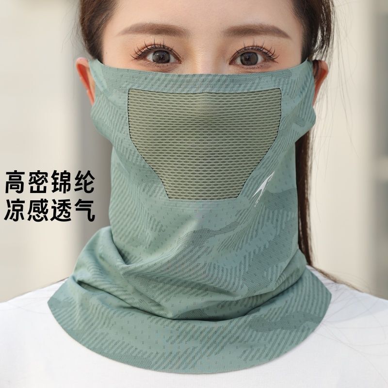 2025 フェイスと首をカバーする男性用日焼け止めマスク、サイクリングスポーツ、耳掛け、屋外用サンシェードマスク、ネックガード、ベール|undefined