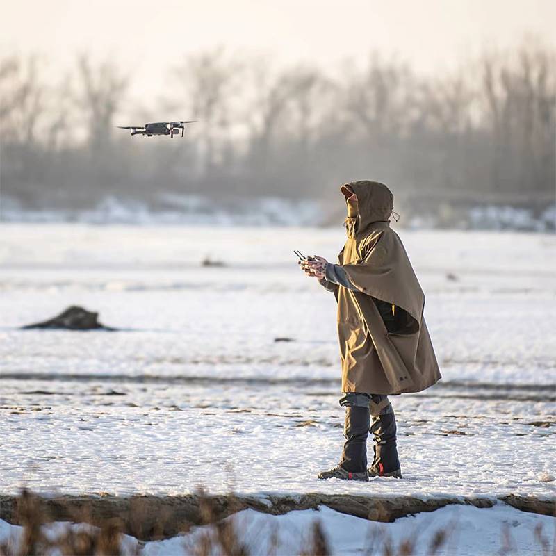 Outdoor Tactical Poncho Individual Soldier Cloak Raincoat Heavy Rain Waterproof Cycling Cloak Fishing Hiking Multi-Functional Camping Style