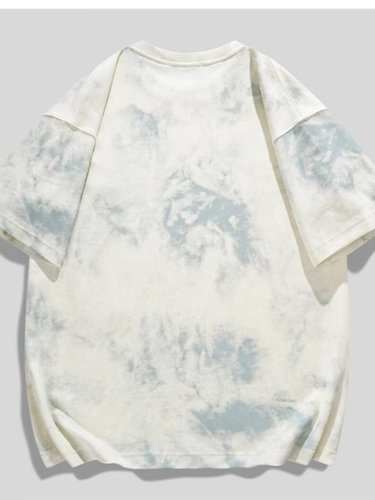 Men's Short Sleeve T-Shirt, Ins Trendy Brand, Western Hip-Hop Style, Versatile Crew Neck Top, Streetwear Base Shirt, Summer