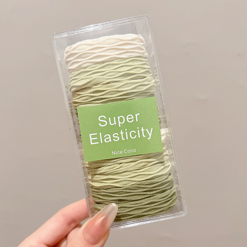 Rosa suave y ceroso sin dañar la cuerda para el cabello para mujer, banda de goma duradera de alta elasticidad, funda de cuero, cuerda para el cabello de cola de caballo alta, lazo para el cabello para niños