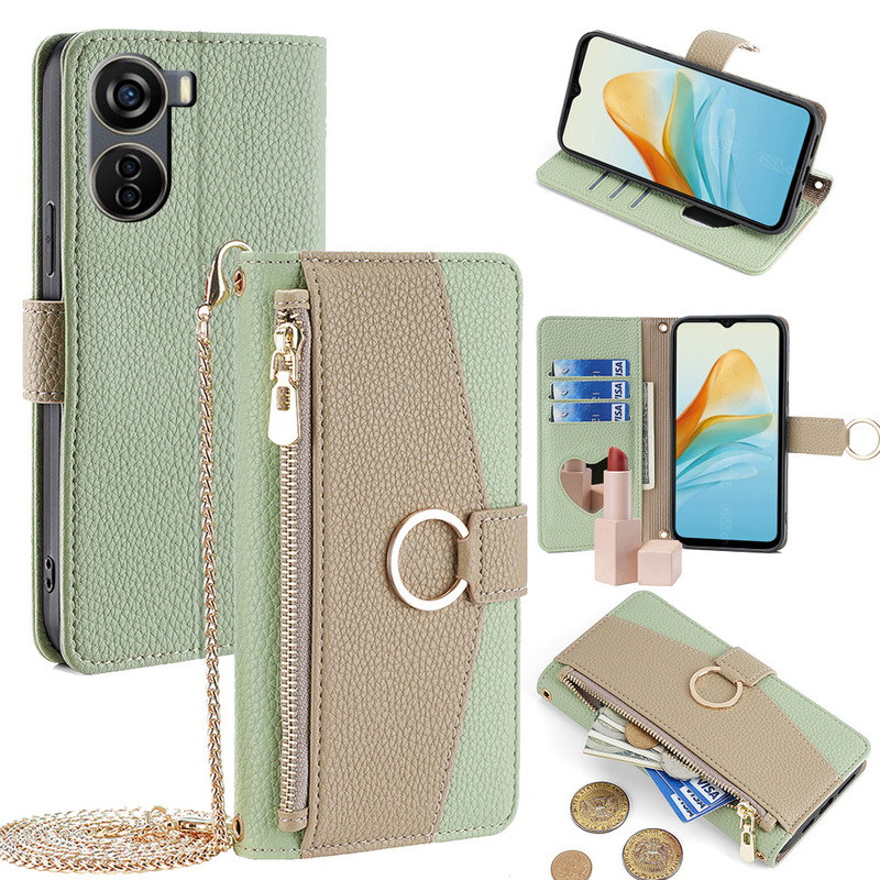Suitable for Zte Blade A51 Mirror Protective Case, Asus Zenfone8 Card Holder Leather Case, Lg K42 Phone Case