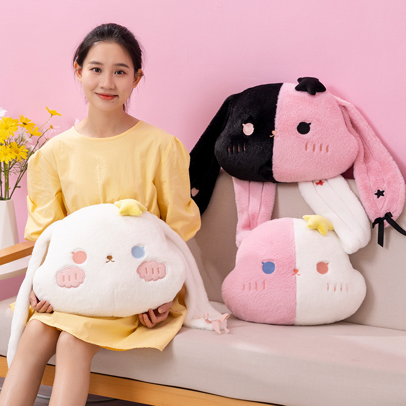 卡通云朵兔子抱枕毛绒玩具公仔办公室午睡抱枕毯女生安抚布偶娃娃