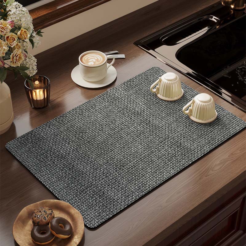 Cocina transfronteriza esterilla de drenaje simple color sólido fácil de cuidar esterilla de absorción de agua de barro de diatomeas cocina casera esterilla de aislamiento antideslizante