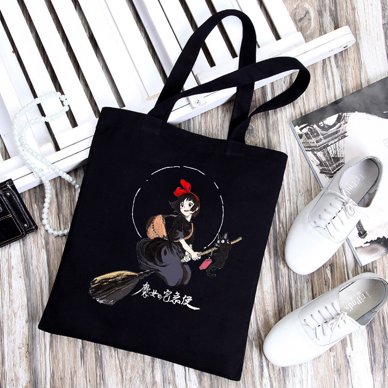 Totoro de dibujos animados impreso bolsa de lona bolso de hombro estudiante casual bolsa plegable bolsa de compras portátil Comercio exterior transfronterizo