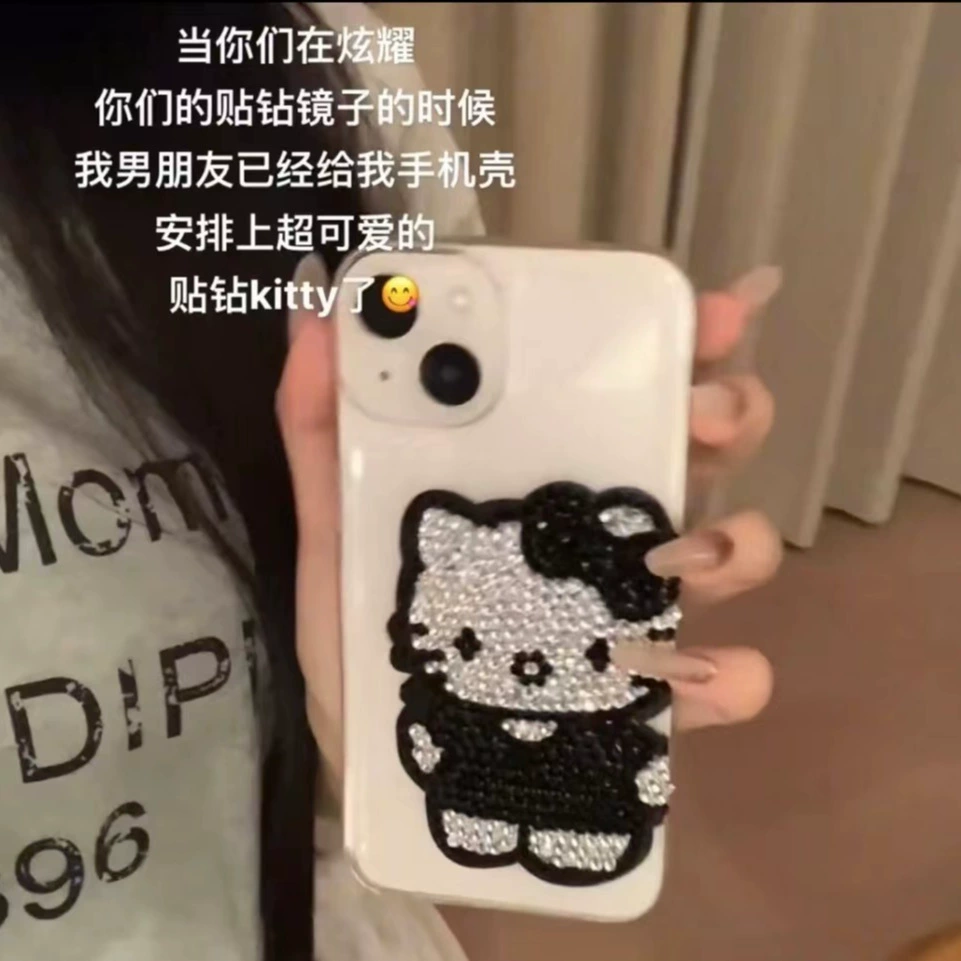 Чехол для телефона (KT) KT cat дизайн, опция набор для стразов DIY, совместим с iPhone 11–16