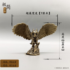 黃銅大鵬展翅桌面擺件茶寵工藝品創意寓意禮品復古老鷹擺件鷹擺件