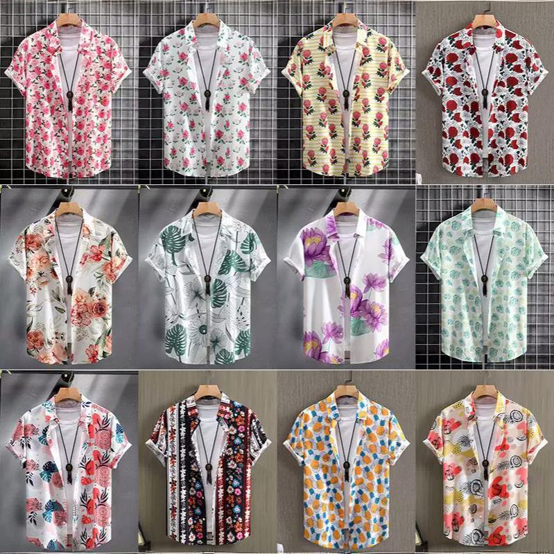 Fashion Men's Digital Printing Four-Way Stretch Men's Short-Sleeved Shirt Men's Shirt Summer 2025 New Cross-Border