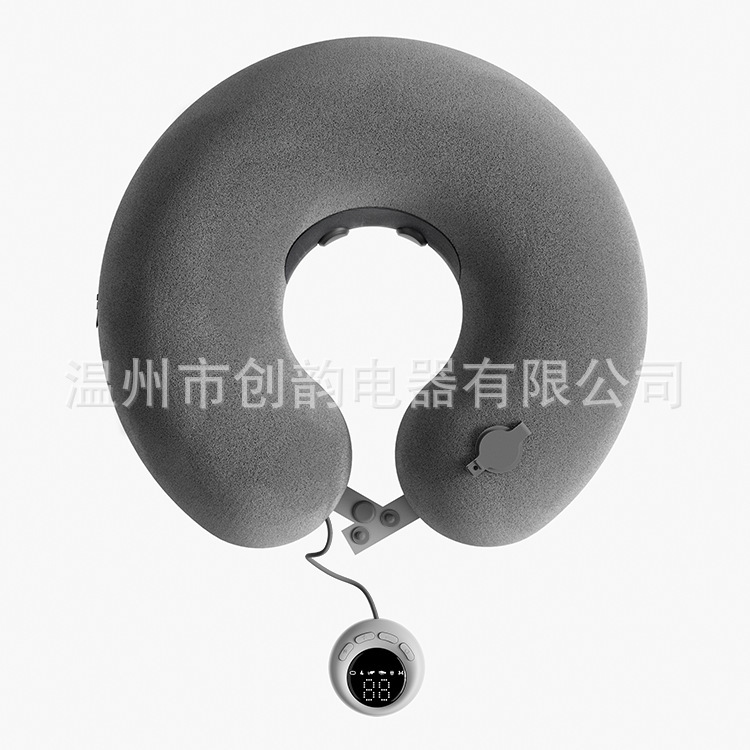 充气按摩旅行枕电动U型枕智能脉冲便携护颈枕长途飞机睡觉靠脖枕|undefined