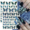 Cross -border laser tita sticker ins, colorful laser big butterfly foreign trade model back glue nail stickers wholesale
