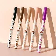 Huazi 子蚕ペン カラー ブラウン 汚れにくい 着色しやすい 極細リキッドアイライナー アイライナー メイクアップ アイライナー メイクアップ