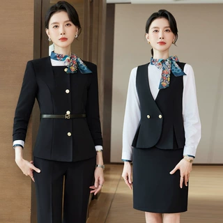 黑色西装外套女秋2026新款职业装收腰正装通勤职场西服套装工作服