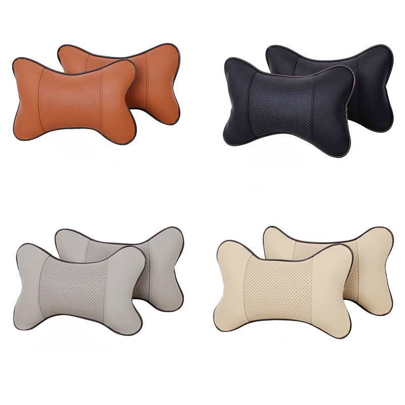 Car Neck Pillow, Car Headrest, Universal for All Seasons, Car Headrest, Pu Bone-Shaped Cushion Pillow