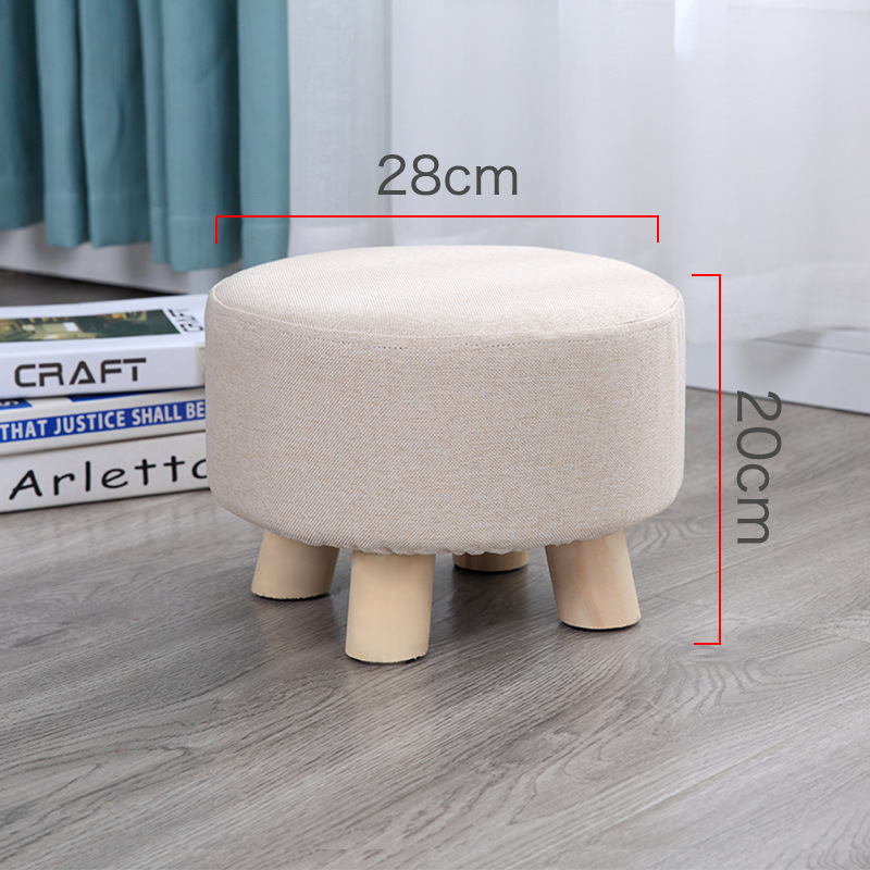 Taburete pequeño Internet celebridad hogar tela taburete bajo sala de estar creativa sofá taburete lindo taburete redondo zapatos Cambio de heces perezoso banco pequeño