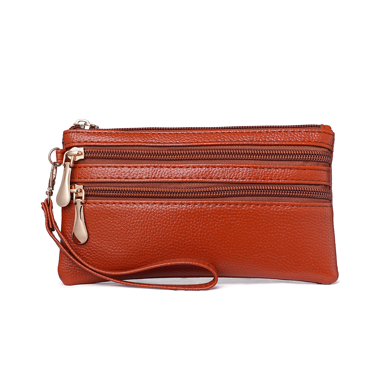 Bolso de cambio al por mayor de mujeres corta textura de cuero pequeña cartera multifuncional bolso de tarjeta de licencia de conducir bolso de llaves de cuero suave bolsa de cremallera