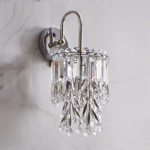 Light Luxury Simple Crystal Bedroom Wall Lamp Bedside High Feeling Living Room Decoration Zhongshan Lamps Corridor Away Lamp Factory