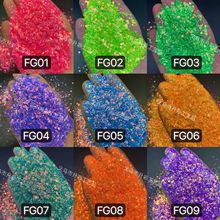 新款荧光珍珠金葱粉亮片  混合六角偏光梦幻美甲彩妆饰品PET金葱