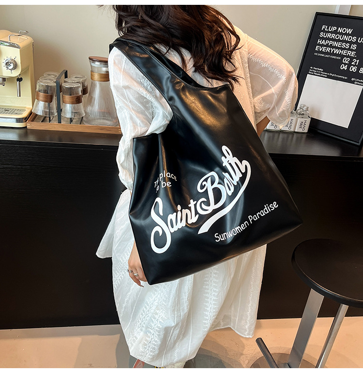 Large-capacity single-shoulder bag for women, 2025 new style, fashionable, casual and versatile tote bag, letter niche design handbag undefined